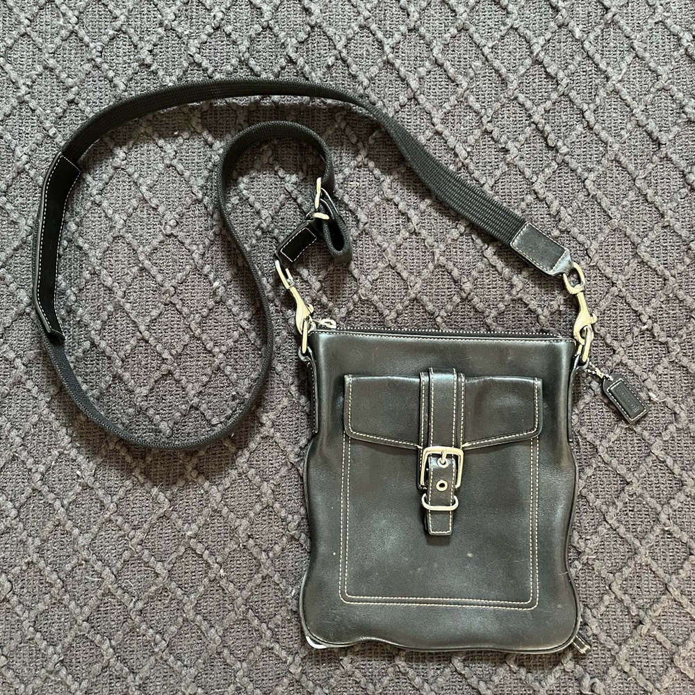 Coach Black Leather Crossbody Bag